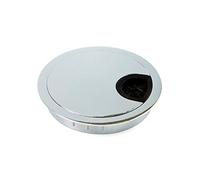 Emuca Passe-câble Rond Encastrable Diamètre 80mm pour Bureau en Zamac Chromé