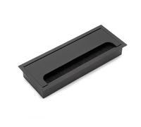 Emuca - Passe-câbles de Table Quadrum, rectangulaire, 269x80mm, à encastrer, Aluminium, Peint en Noir