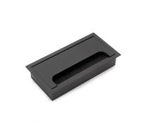 Emuca - Passe-câbles de table, rectangulaire, 159x80mm, à encastrer, Aluminium, Peint en noir