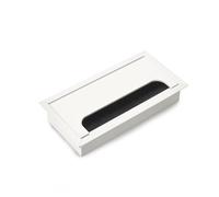 Emuca – Passe-câbles de table Quadrum, rectangulaire, 160x80 mm, à encastrer, aluminium peint blanc