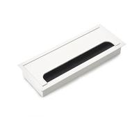 Emuca - Passe-câbles de Table, rectangulaire, 269x80mm, à encastrer, Aluminium, Peint en Blanc