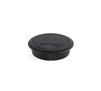 Emuca - Passe-câbles rond encastrable de Ø60mm pour table de bureau, plastique, noir, Lot de 20