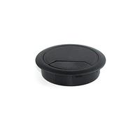 Emuca passe-câbles ronds encastrables pour table de bureau en plastique, Noir, Ø 80 mm (4un)