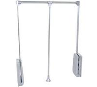 Emuca - Barre de penderie escamotable, tringle relevable, penderie rabattable pour armoire, largeur réglable 450-600mm, Chromé