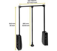 Emuca - Barre de penderie escamotable, tringle relevable, penderie rabattable pour armoire, largeur réglable 830-1150mm, Couleur moka