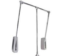 Emuca - Penderie rabattable pour armoire Hang mural, Barre de penderie escamotable, tringle relevable, largeur réglable 600-830mm, Chromé, Acier et Plastique, 1 u