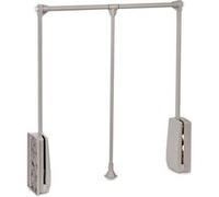 Emuca - Barre de penderie escamotable, tringle relevable, penderie rabattable pour armoire, largeur réglable 450-600mm, gris pierre