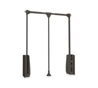 Emuca Penderie rabattable pour armoire Hang, 600 - 830, Peint en moka, Acier et Plastique.