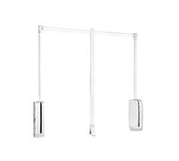 Emuca - Penderie rabattable pour armoire Sling, 830-1150mm, Plastique blanc, Acier et Plastique.