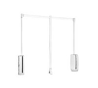 Emuca - Penderie rabattable pour armoire Sling, 830-1150mm, Plastique blanc, Acier et Plastique.