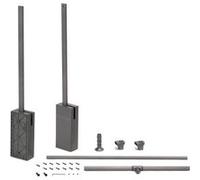 Emuca Barre de penderie escamotable Sway – 450-600 mm, acier/aluminium/plastique, peint en titane