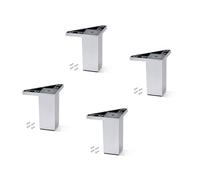 Emuca - Pieds de Meuble en Plastique, Set de 4 Pieds, chromé, Hauteur 100mm, avec vis de Fixation