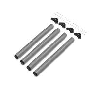 Emuca – Pieds de table réglables Ø60×710 mm, set de 4, acier, hauteur 710–730 mm, gris métallisé