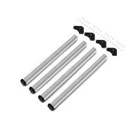 Emuca - Pieds de table réglables Ø60x710mm, set de 4 pieds de table en acier, réglage en hauteur 710-730mm, chromé