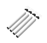 Emuca - Pieds de Table réglables Ø60x830mm, Set de 4 Pieds de Table en Acier, réglage en Hauteur 830-850mm, Peint en Blanc