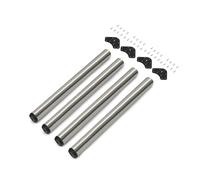 Emuca - Pieds de table réglables Ø60x830mm, set de 4 pieds de table en acier, réglage en hauteur 830-850mm, niquel satiné