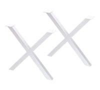 Emuca - Pieds en acier pour table Cross blanc Peint en blanc G