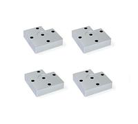 Emuca - Pieds pour meubles, pied de meuble en plastic gris métallisé, Lot de 4 pieds de hauteur 15mm