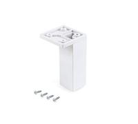 Emuca - Pieds pour meubles, pied de meuble en plastique, Lot de pieds avec vis de montage, plusieurs modèles (H 100mm d'angle (lot de 4), Blanc)