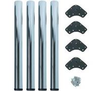 Emuca Pieds de table Ø60x710 mm – set de 4, acier, réglables 710–730 mm, chromé