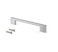 Emuca - Poignée pour meuble, entraxe 160 mm, L 192mm, Zamak, Nickel satiné, 5 ut.