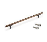 Emuca - Poignée pour meuble Riad, entraxe 192 mm, L 232 mm, Bronze, Aluminium, 5 ut.