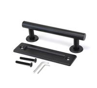 Poignée de porte coulissante bois Pasadena entraxe 180 mm - acier noir EMUCA