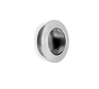 Emuca - Poignee ronde encastrable Ø41mm pour meuble, poignée cuvette pour tiroirs et armoires, finition satiné, Set de 10