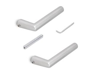 Emuca - Poignées pour serrures de portes de verre pour intérieur, Modèle en L-R, Aluminium, Anodisé mat