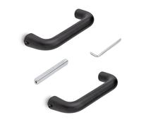 Emuca - Poignées pour serrures de portes en verre pour intérieur, Modèle en U, Aluminium, Noir