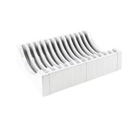 Emuca - Porte-assiettes pour meuble avec capacité 13 assiettes, Organiseur d’assiettes pour meubles, Plastique blanc