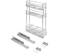 Emuca Porte-bouteilles extractible SupraMax 3 plateaux gauche 200 mm acier chromé fermeture amortie