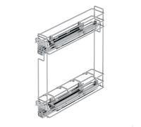 Emuca Porte-bouteilles extractible Suprastar avec fermeture amortie, module 150mm, acier, chromé
