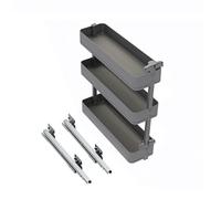 Emuca - Porte-Bouteilles latéral extractible Harmony avec Fermeture amortie, Hauteur 200x800mm, Acier et Bois, Gris Anthracite