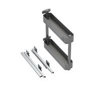 Emuca - Porte-Bouteilles latéral extractible Harmony avec Fermeture amortie, Module 150mm, Hauteur 700mm, Acier et Bois, Gris Anthracite