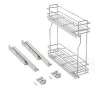 Emuca - Porte-bouteilles latéral extractible SupraMax avec fermeture amortie, 200mm, Chromé, Acier
