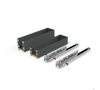 Emuca - Porte-Bouteilles latéral extractible Titane Simplex, Fermeture amortie, Chariot Porte-Bouteilles pour Meuble Bas de Cuisine, Module 150mm, Gris Anthracite