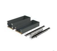 Emuca Porte-bouteilles latéral extractible Titane Simplex avec fermeture amortie, module 200mm, Gris anthracite