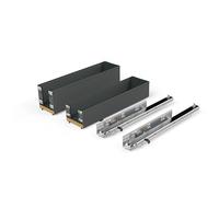 Emuca - Porte-Bouteilles latéral extractible Titane Simplex, Fermeture amortie, Chariot Porte-Bouteilles pour Meuble Bas de Cuisine, Module 150mm, Gris Anthracite