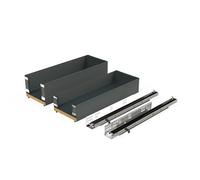 Emuca Porte-bouteilles latéral extractible Titane Simplex, 200mm, fermeture amortie, gris anthracite