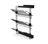 Emuca Porte-chaussures latéral coulissant pour placards et dressing Hack, Droite, Peint en noir texturé, Acier.