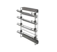 Emuca Porte-chaussures latéral coulissant pour placards et dressing Quartz, Droite, Acier, Titane Titane G