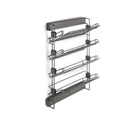 Emuca - Porte-Chaussures latéral Coulissant pour placards et Dressing Quartz, Gauche, Acier, Titane