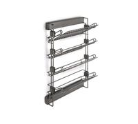 Emuca Porte-chaussures latéral coulissant pour placards et dressing Quartz, Gauche, Acier, Titane