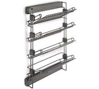 Porte-chaussures latéral coulissant pour placards et dressing Quartz, Gauche, Acier, Titane