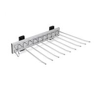 Emuca - Porte-Pantalons à Montage latéral pour Armoire, Montage Gauche, Acier et Plastique, Chromé