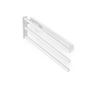 Emuca Porte-serviettes extensible, 3 bras, Aluminium, Peint en blanc