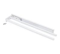 Emuca - Porte-serviettes extensible avec 2 bras, support pour drap de salle de bain ou torchons de cuisine en alluminium anodisé mat, longueur 440mm