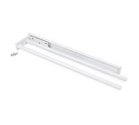 Emuca - Porte-serviettes extensible avec 2 bras, support pour drap de salle de bain ou torchons de cuisine en alluminium anodisé mat, longueur 440mm