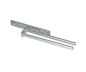 Emuca - Porte-Serviettes Extensible avec 2 Bras, Support pour Drap de Salle de Bain ou torchons de Cuisine en alluminium anodisé Mat, Longueur 310mm
